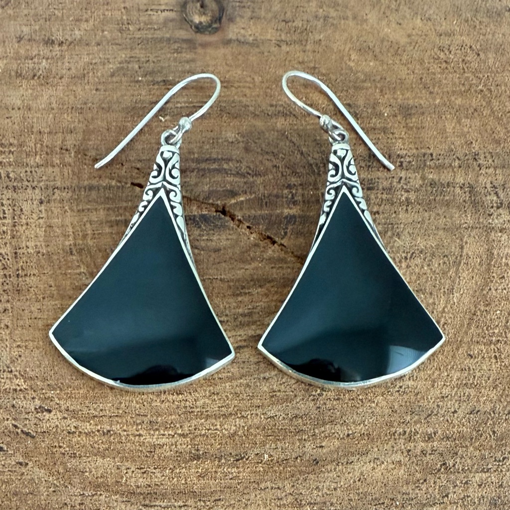 Samuel B. Black Shell And Sterling Silver “Altitude” Dangle Earrings